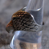 Vintage White Bronze Eagle Ring 9