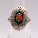 Vintage Sterling Coral Shadowbox Ring 6