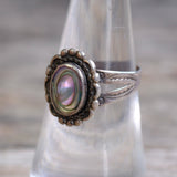 Vintage Sterling Abalone Ring 7