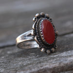 Vintage Sterling Carnelian Ring 4.75