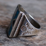 Vintage Sterling Multistone Inlay Ring 9.75