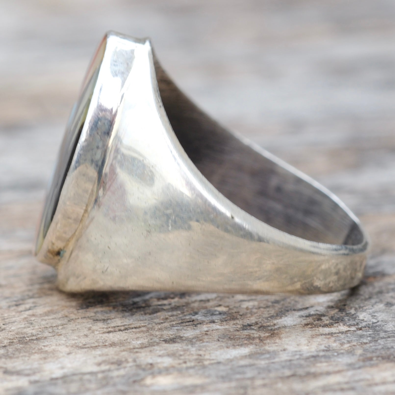 Vintage Sterling Zuni Inlay Ring 9.75