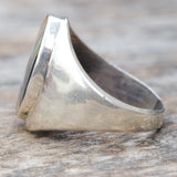 Vintage Sterling Zuni Inlay Ring 9.75