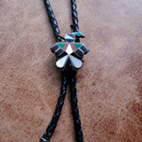 Vintage Sterling Multistone Inlay Thunderbird Bolo Tie
