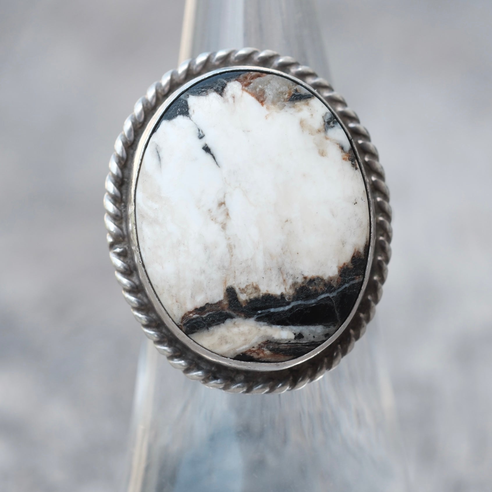 Vintage Sterling White Buffalo Roper Ring 6