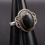 Vintage Sterling Shimmering Blue Resin Ring 7.5