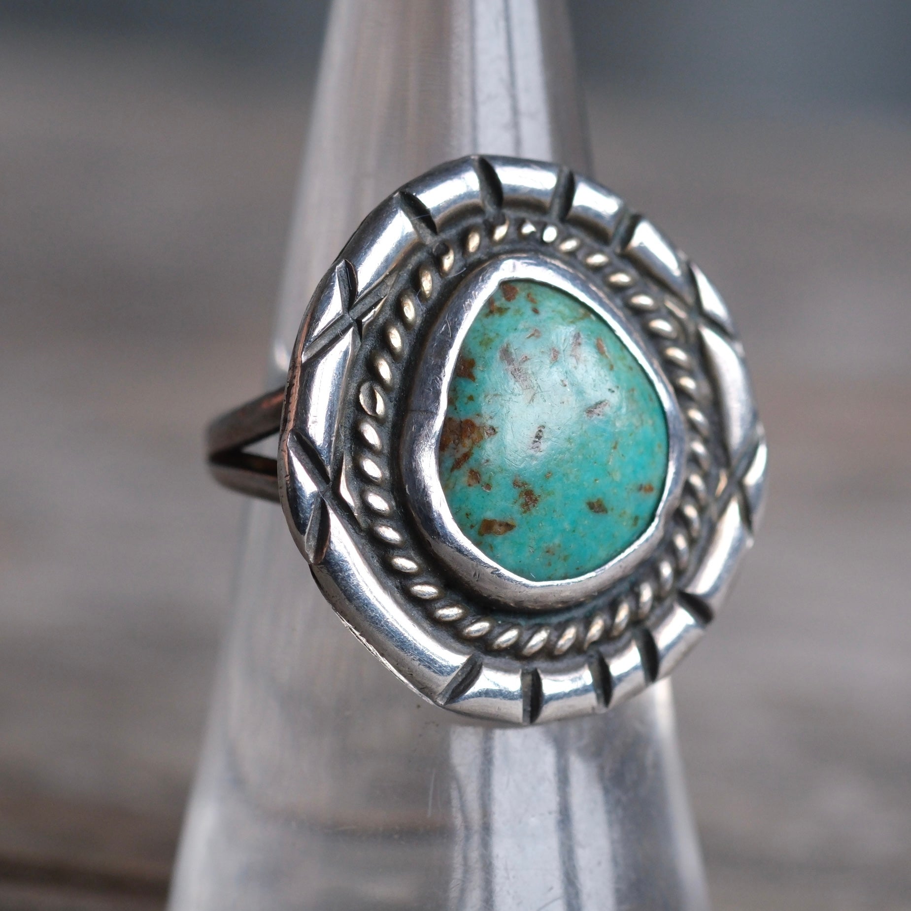 Vintage Sterling Turquoise Ring 6.25