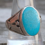 Vintage Sterling Turquoise Thunderbird Ring 11