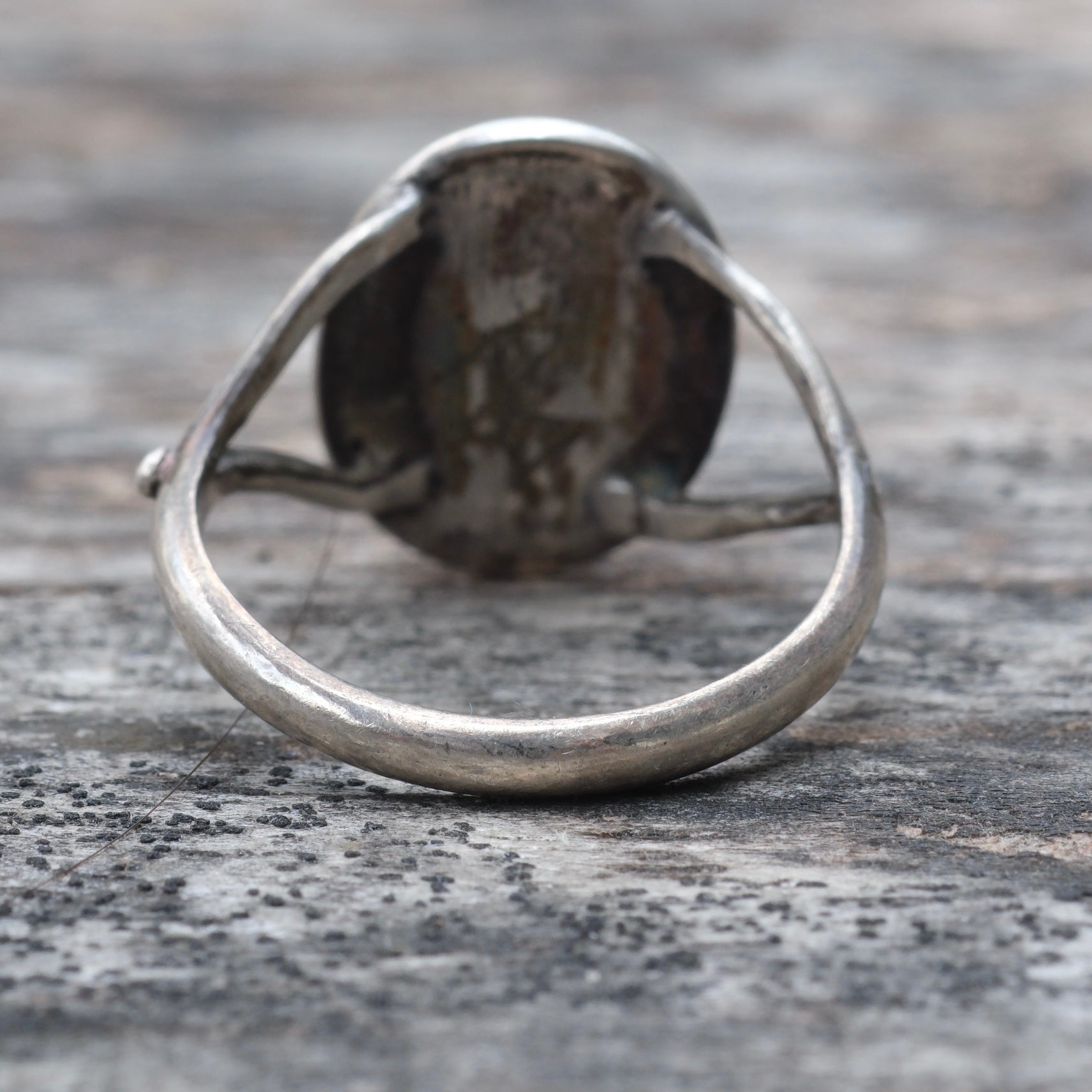 Vintage Sterling Onyx Ring 5.25