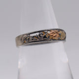 Vintage Sterling Silver Leaf Band Ring 6.5