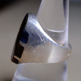 Vintage Sterling Multistone Inlay Striper Ring 9.25