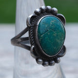 Vintage Sterling Older Turquoise Ring 6.75