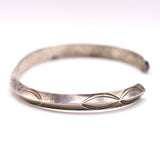 Vintage Sterling Silver Stamped Triangle Cuff Bracelet 6.25"