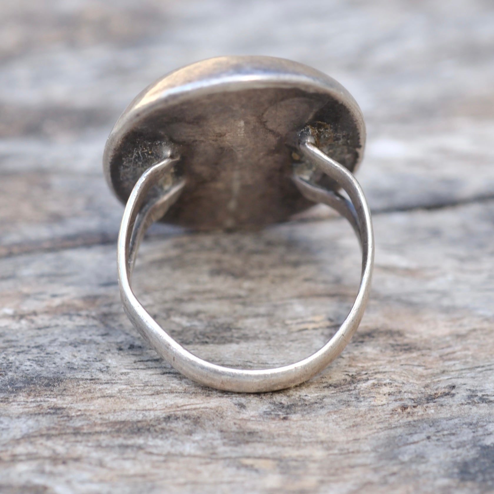 Vintage Sterling Turquoise Shadowbox Ring 4