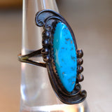 Vintage Sterling Turquoise Ring 7.75