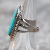 Vintage Sterling Turquoise Ring 5.25