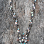 Vintage Sterling Zuni Hummingbird Squash Blossom Necklace 28"