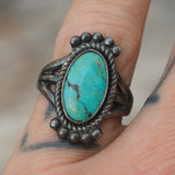 Vintage Sterling Turquoise Ring 7.5