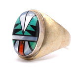 Vintage Sterling Zuni Inlay Ring 9