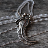 Vintage Sterling Silver Feather Necklace