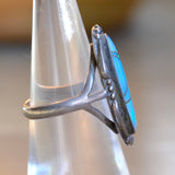 Vintage Sterling Opalite Inlay Ring 5.75