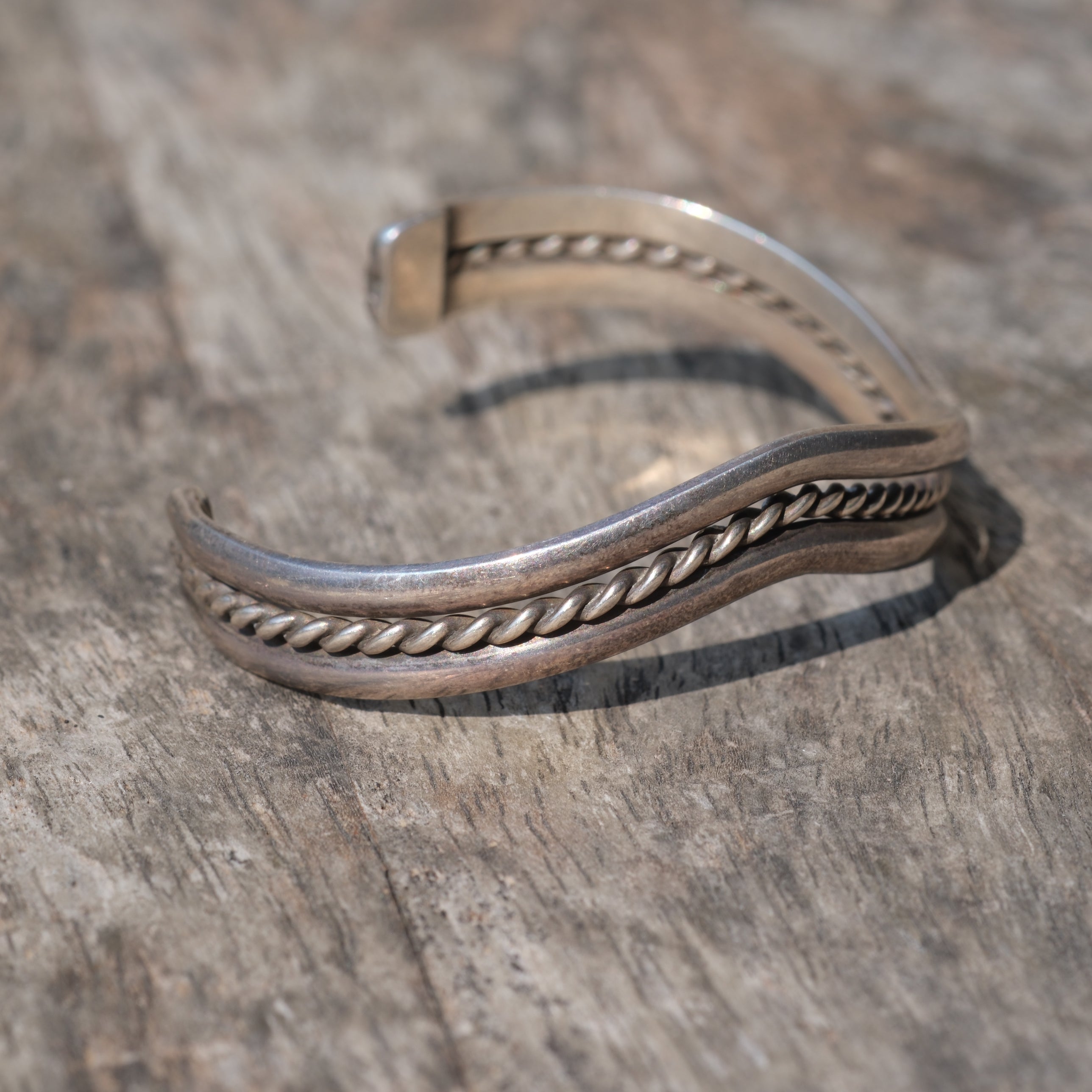 Vintage Sterling Silver Roped Wave Cuff