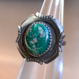 Vintage Sterling Turquoise Ring 3.75