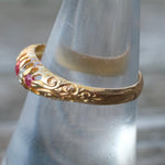 18K Gold Ruby and Diamond Victorian Ring 7