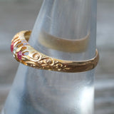 18K Gold Ruby and Diamond Victorian Ring 7