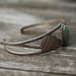 Vintage Sterling Turquoise Feather Cuff