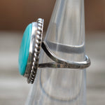 Vintage Sterling Turquoise Roper Ring 5.5