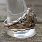 Vintage Sterling And Copper Eagle Ring 13.5