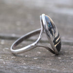 Vintage Sterling Painted Butterfly Wing Ring 5.25
