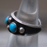 Vintage Sterling 3-Stone Turquoise Ring 5