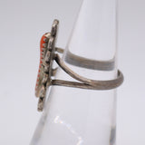 Vintage Sterling Coral Ring 6