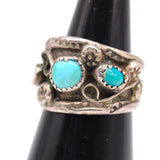 Vintage Sterling 3-Stone Turquoise Ring 8