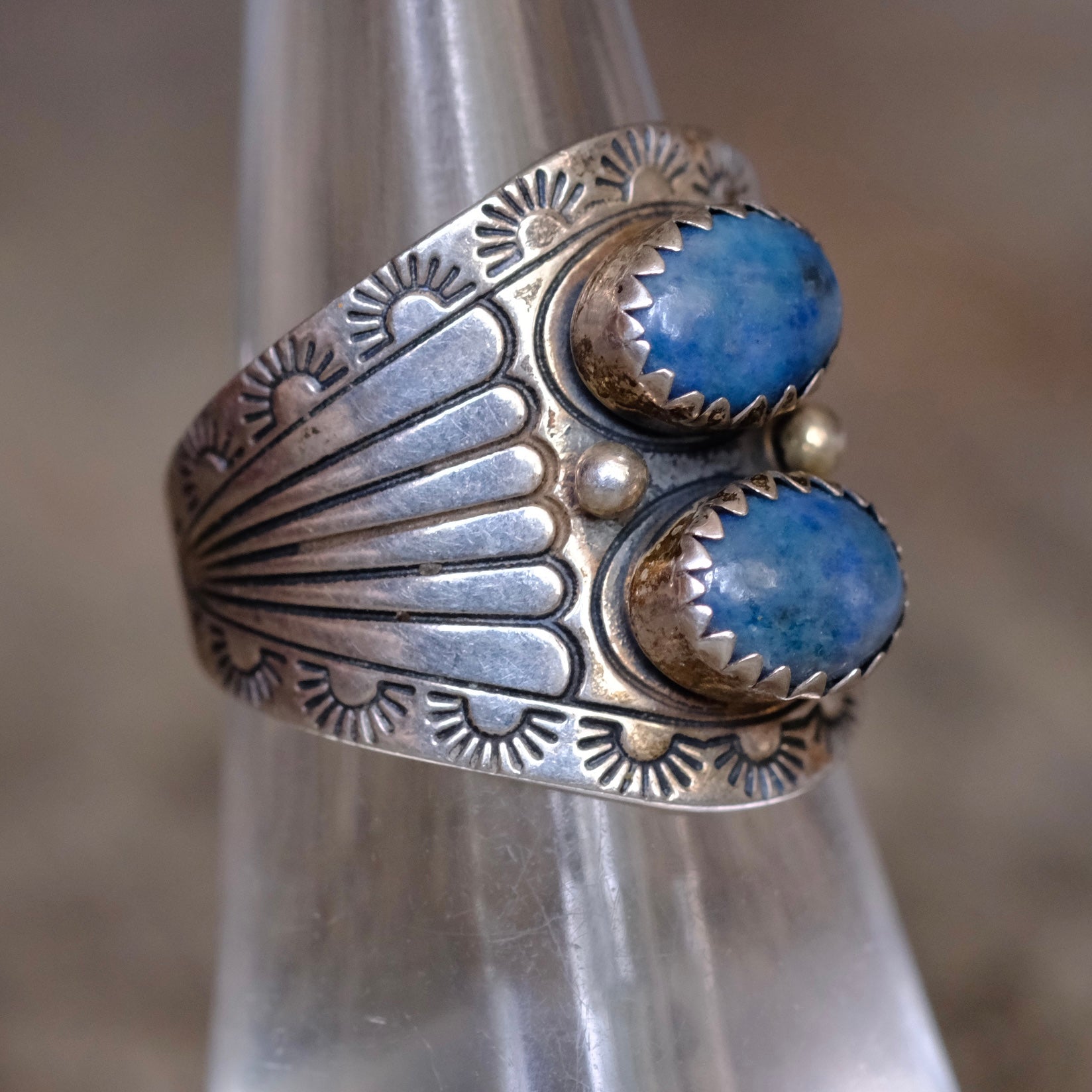 Vintage Sterling Sodalite Stamped Ring 7
