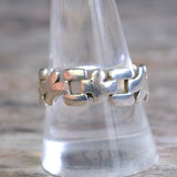 Vintage Sterling Silver Modernist Band 11