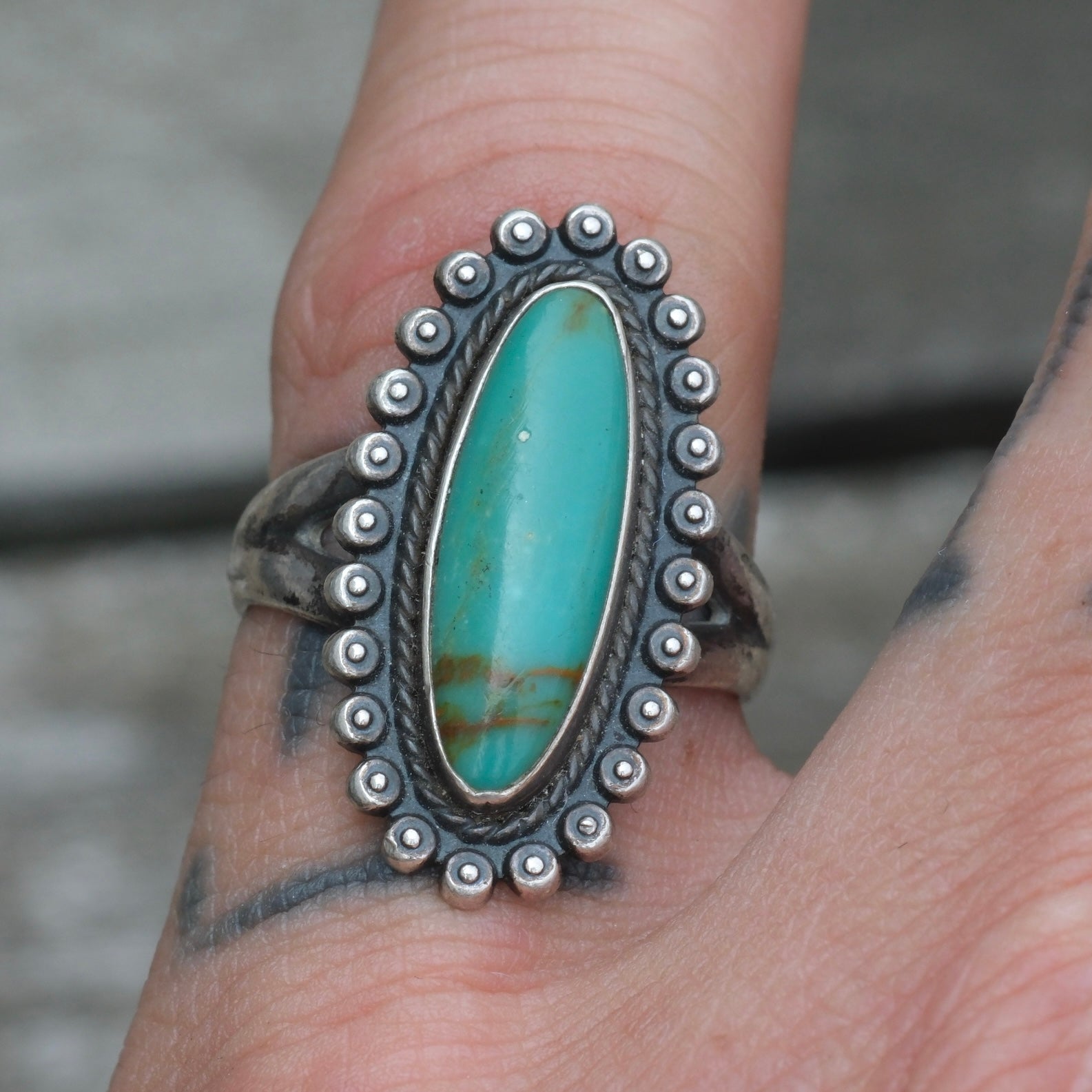 Vintage Sterling Turquoise Ring 6