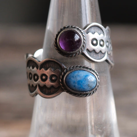 Vintage Sterling Stamped Overpass Ring 7
