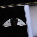 Vintage Sterling Snoopy Inlay Earrings