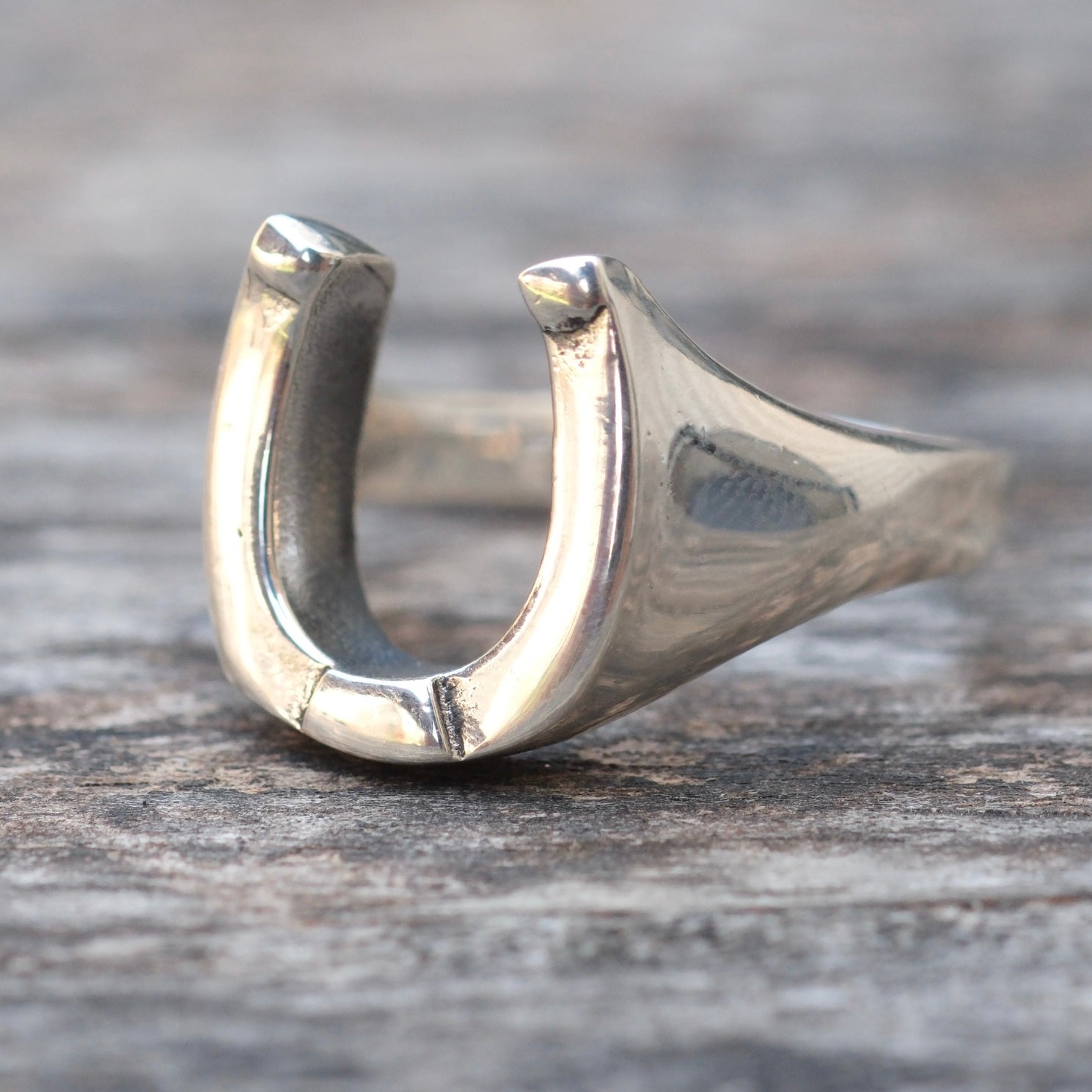 Vintage Sterling Silver Lucky Horseshoe Ring 8.25