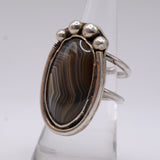 Vintage Sterling Agate Ring 7