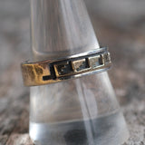 Vintage Sterling and 14k Gold Band 9.75