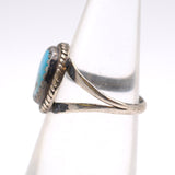 Vintage Sterling Turquoise Roper Ring 4.25