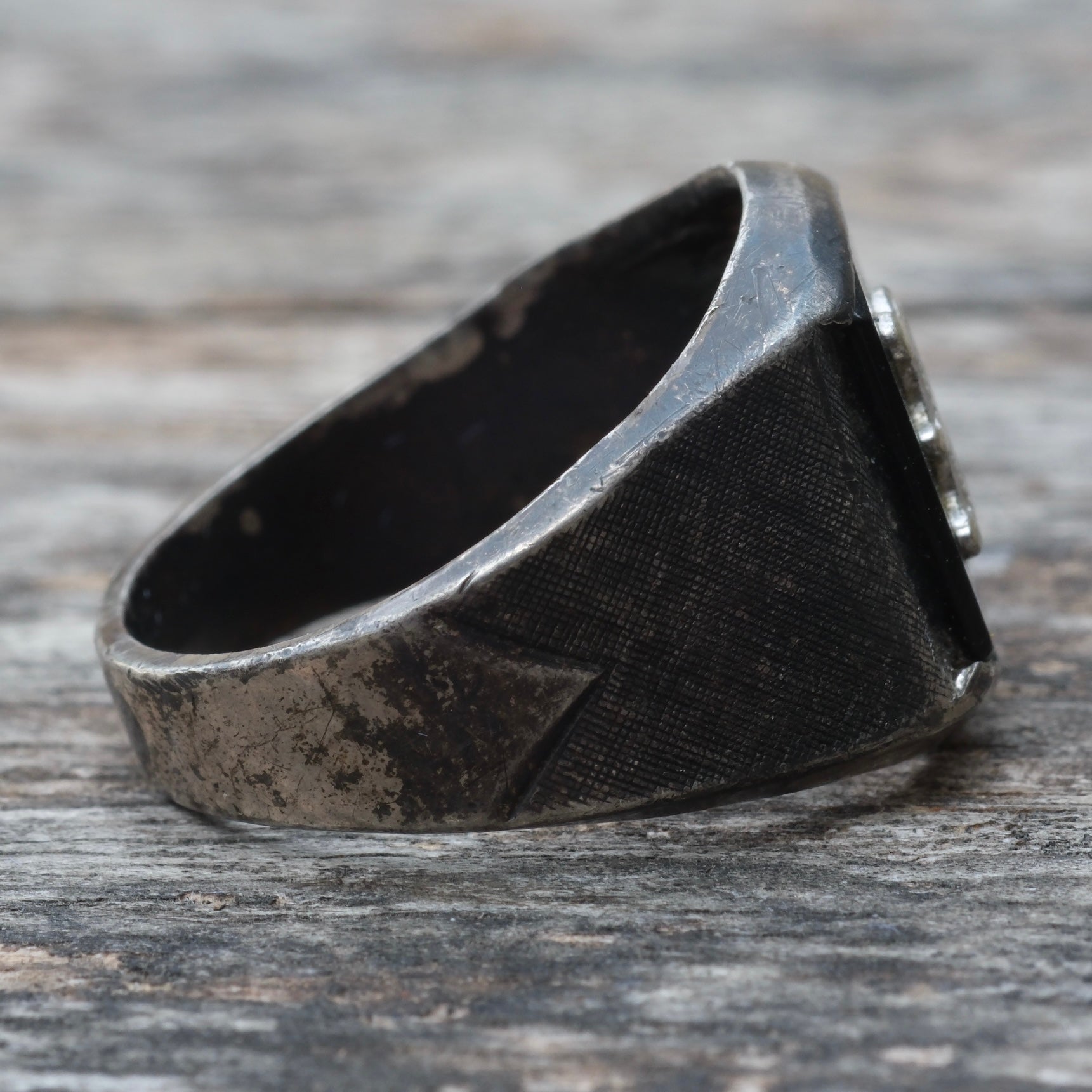 Vintage Sterling B Initial Signet Ring 10