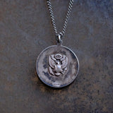 Vintage Sterling St Christopher Army Necklace