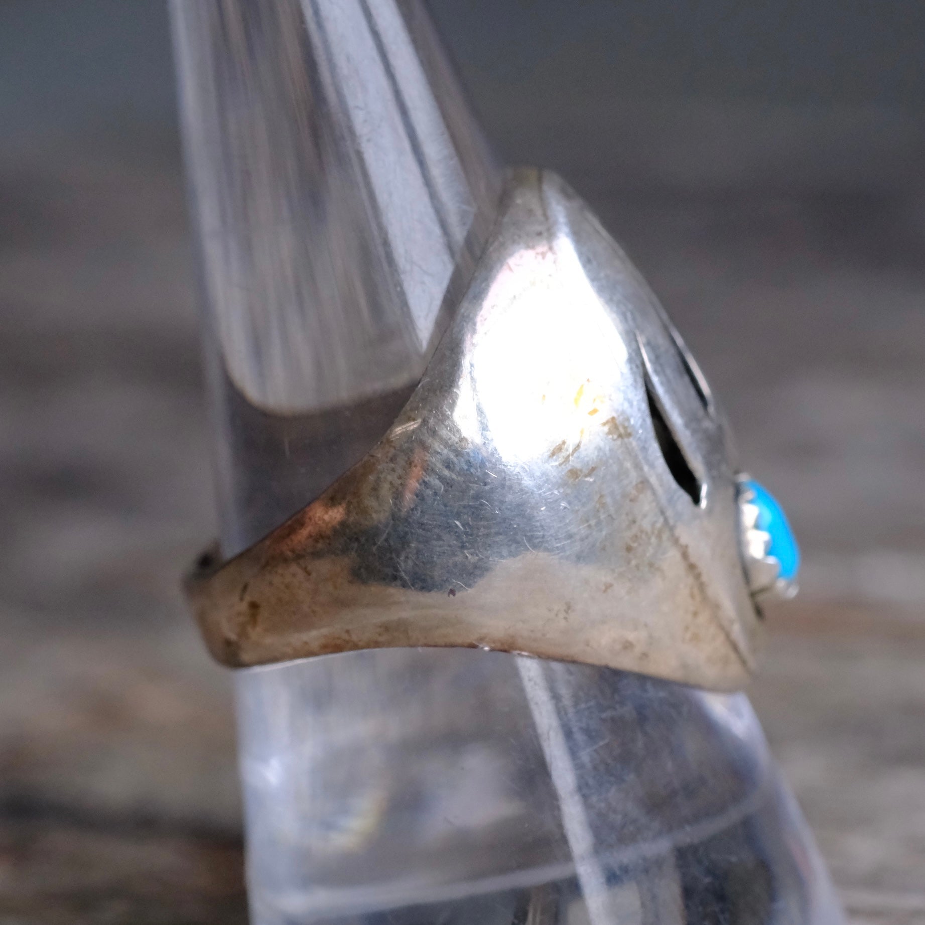 Vintage Sterling Turquoise Bear Paw Ring 9