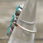 Vintage Sterling Turquoise Cluster Ring 6