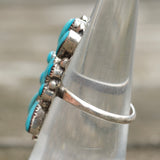Vintage Sterling Turquoise Cluster Ring 6